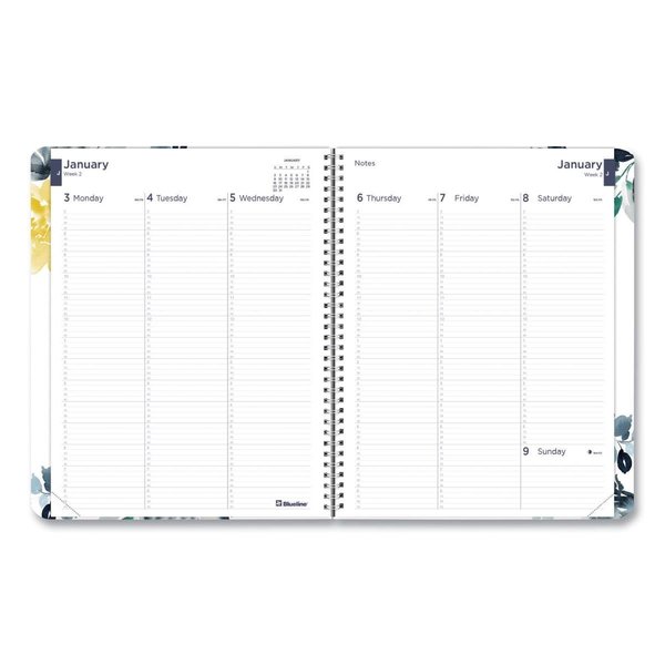 Blueline 11 x 8.5 in. Watercolor Soft Cover Design Weekly & Monthly Planner REDC958G01